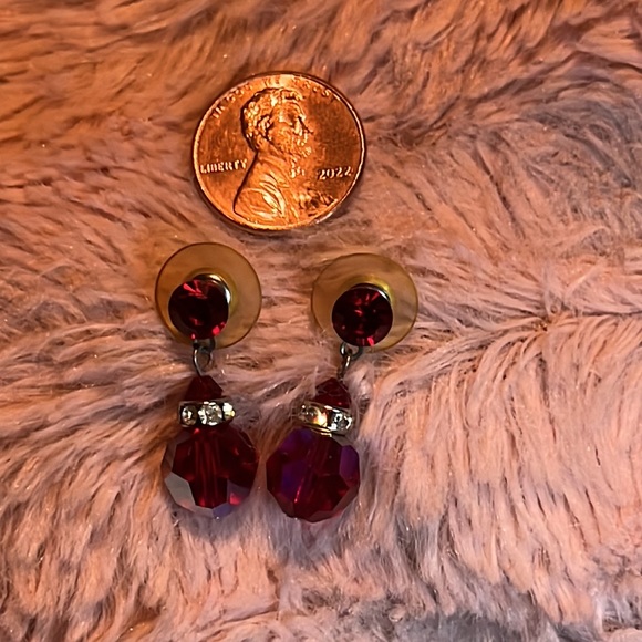 Red Dangle Earrings - Picture 3 of 3